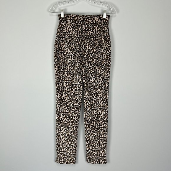 Rebecca Taylor Leopard Print Velvet High Waist Skinny Ankle Pants size 2 - Picture 6 of 12